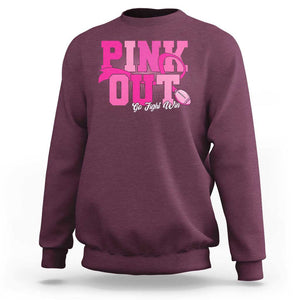 Breast Cancer Sweatshirt Pink Out Go Fight Win American Football TS09 Maroon Print Your Wear