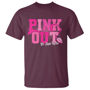 Breast Cancer T Shirt Pink Out Go Fight Win American Football TS09 Maroon Print Your Wear