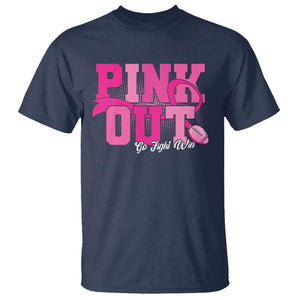 Breast Cancer T Shirt Pink Out Go Fight Win American Football TS09 Navy Print Your Wear