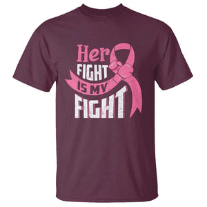 Breast Cancer T Shirt Her Fight Is My Fight TS09 Maroon Print Your Wear