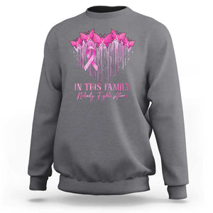 Breast Cancer Sweatshirt In This Family Nobody Fights Alone TS09 Charcoal Print Your Wear