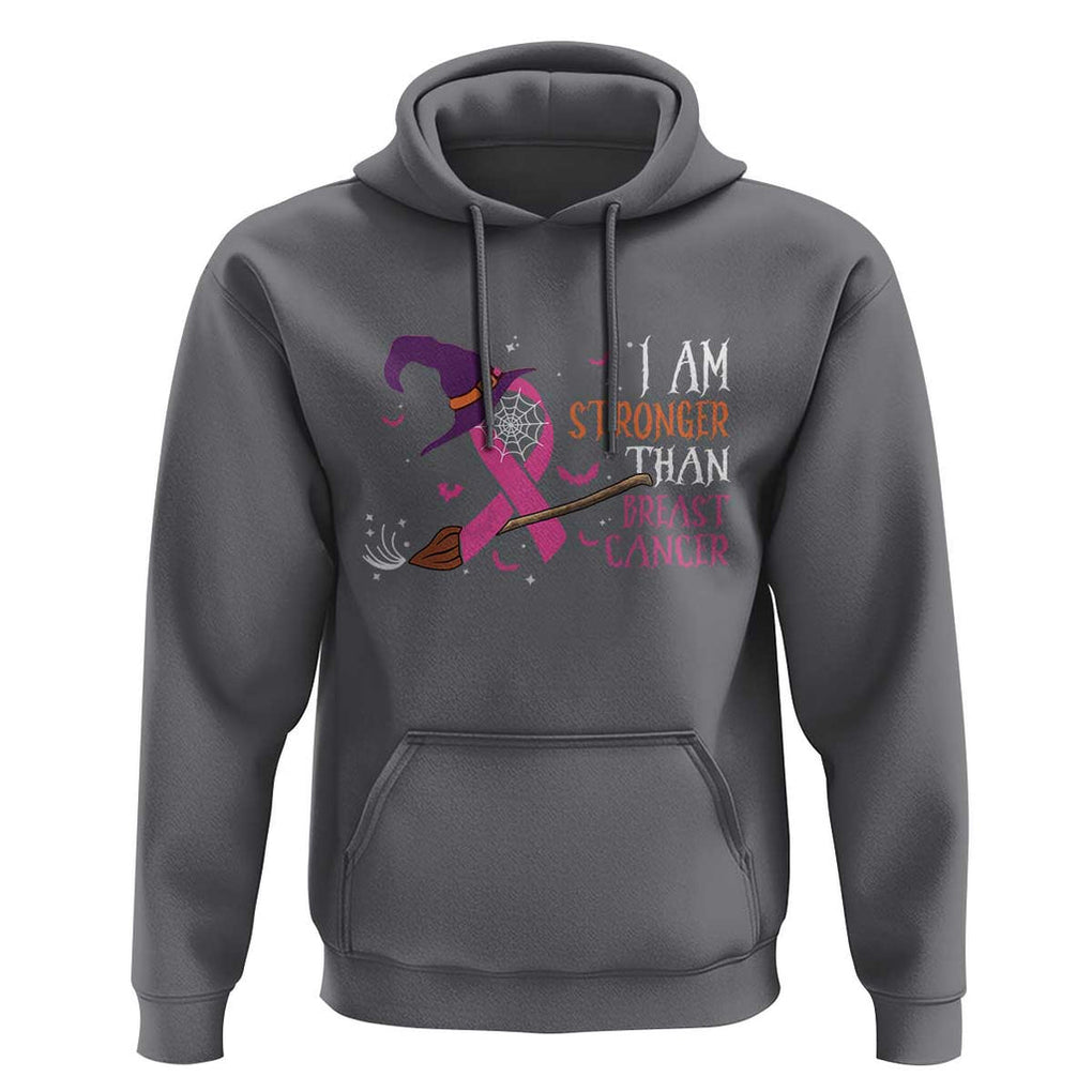 I Am Stronger Than Breast Cancer Halloween Witch Hoodie TS09 Charcoal Print Your Wear