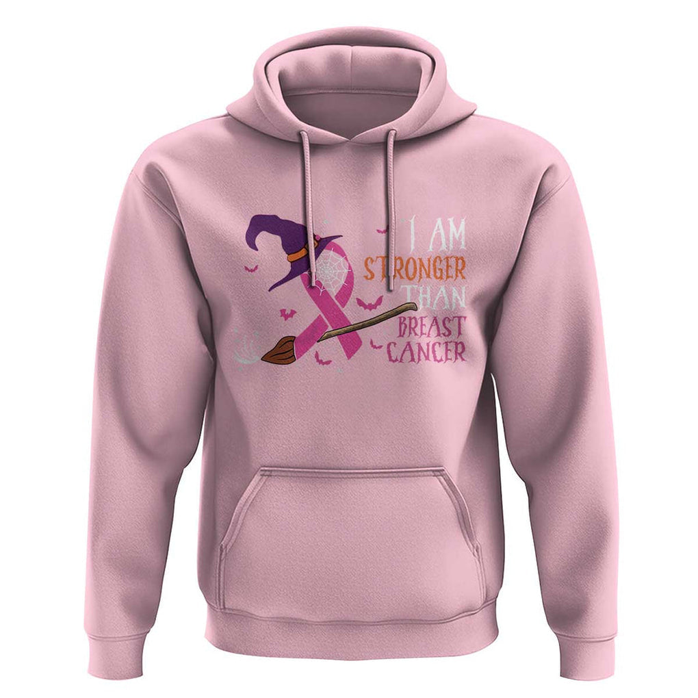 I Am Stronger Than Breast Cancer Halloween Witch Hoodie TS09 Light Pink Print Your Wear