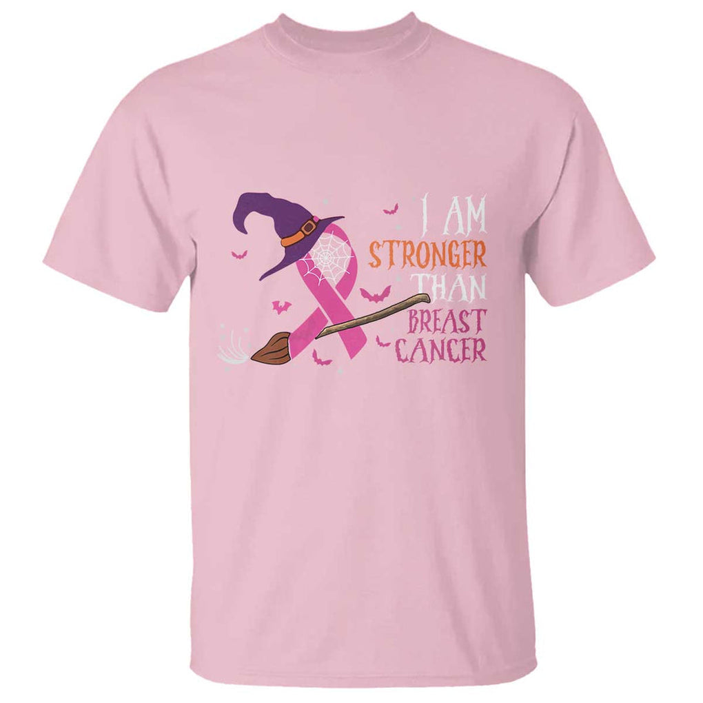 I Am Stronger Than Breast Cancer Halloween Witch T Shirt TS09 Light Pink Print Your Wear