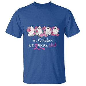 Pink Breast Cancer T Shirt In October We Wear Pink Pink Ghost Halloween TS09 Royal Blue Print Your Wear