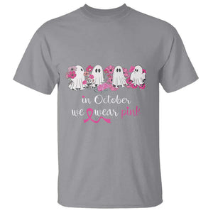 Pink Breast Cancer T Shirt In October We Wear Pink Pink Ghost Halloween TS09 Sport Gray Print Your Wear