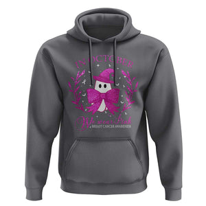 Breast Cancer Halloween Hoodie In October We Wear Pink Cute Pink Ghost TS09 Charcoal Print Your Wear