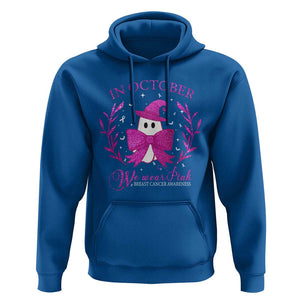 Breast Cancer Halloween Hoodie In October We Wear Pink Cute Pink Ghost TS09 Royal Blue Print Your Wear