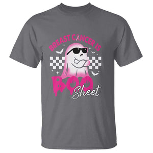 Halloween Breast Cancer Is Boo Sheet T Shirt Groovy Cute Pink Ghost TS09 Charcoal Print Your Wear