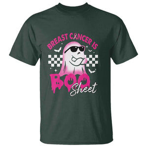 Halloween Breast Cancer Is Boo Sheet T Shirt Groovy Cute Pink Ghost TS09 Dark Forest Green Print Your Wear