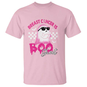 Halloween Breast Cancer Is Boo Sheet T Shirt Groovy Cute Pink Ghost TS09 Light Pink Print Your Wear