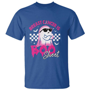 Halloween Breast Cancer Is Boo Sheet T Shirt Groovy Cute Pink Ghost TS09 Royal Blue Print Your Wear