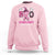 Pink Breast Cancer Halloween Sweatshirt Boo Scare Away Pink Ribbon Witch TS09 Light Pink Print Your Wear