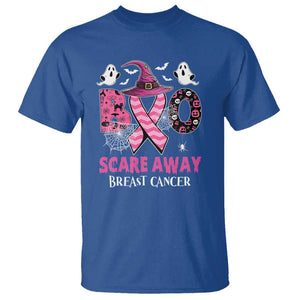 Pink Breast Cancer Halloween T Shirt Boo Scare Away Pink Ribbon Witch TS09 Royal Blue Print Your Wear