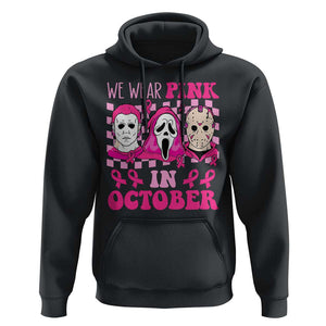 Breast Cancer Halloween Hoodie In October We Wear Pink Horror Character TS09 Black Print Your Wear