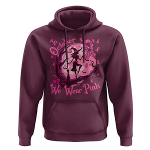 Breast Cancer Halloween Hoodie In October We Wear Pink Witch TS09 Maroon Print Your Wear