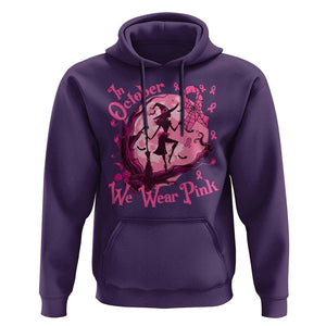 Breast Cancer Halloween Hoodie In October We Wear Pink Witch TS09 Purple Print Your Wear