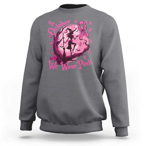 Breast Cancer Halloween Sweatshirt In October We Wear Pink Witch TS09 Charcoal Print Your Wear