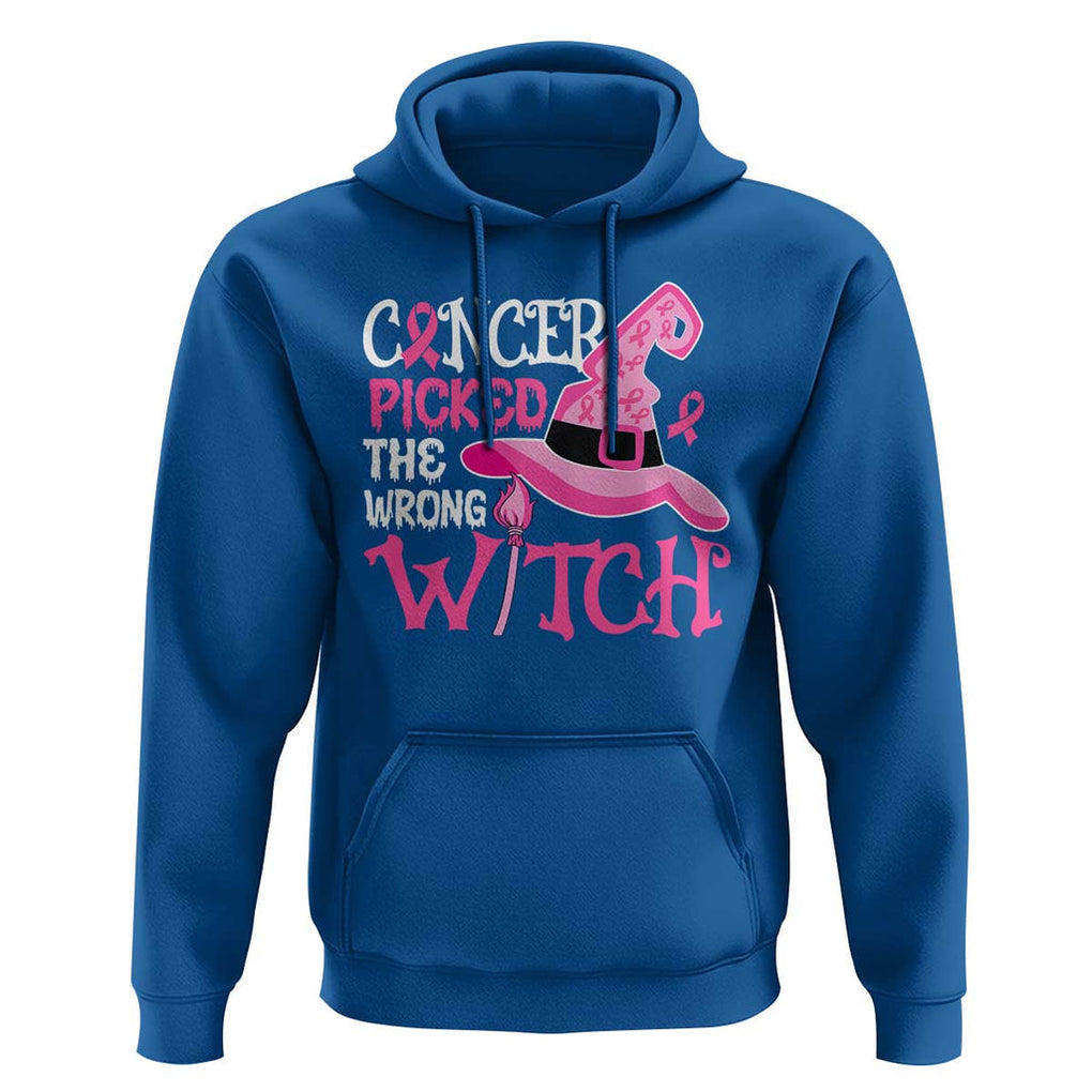 Breast Cancer Halloween Hoodie Cancer Picked The Wrong Witch TS09 Royal Blue Print Your Wear