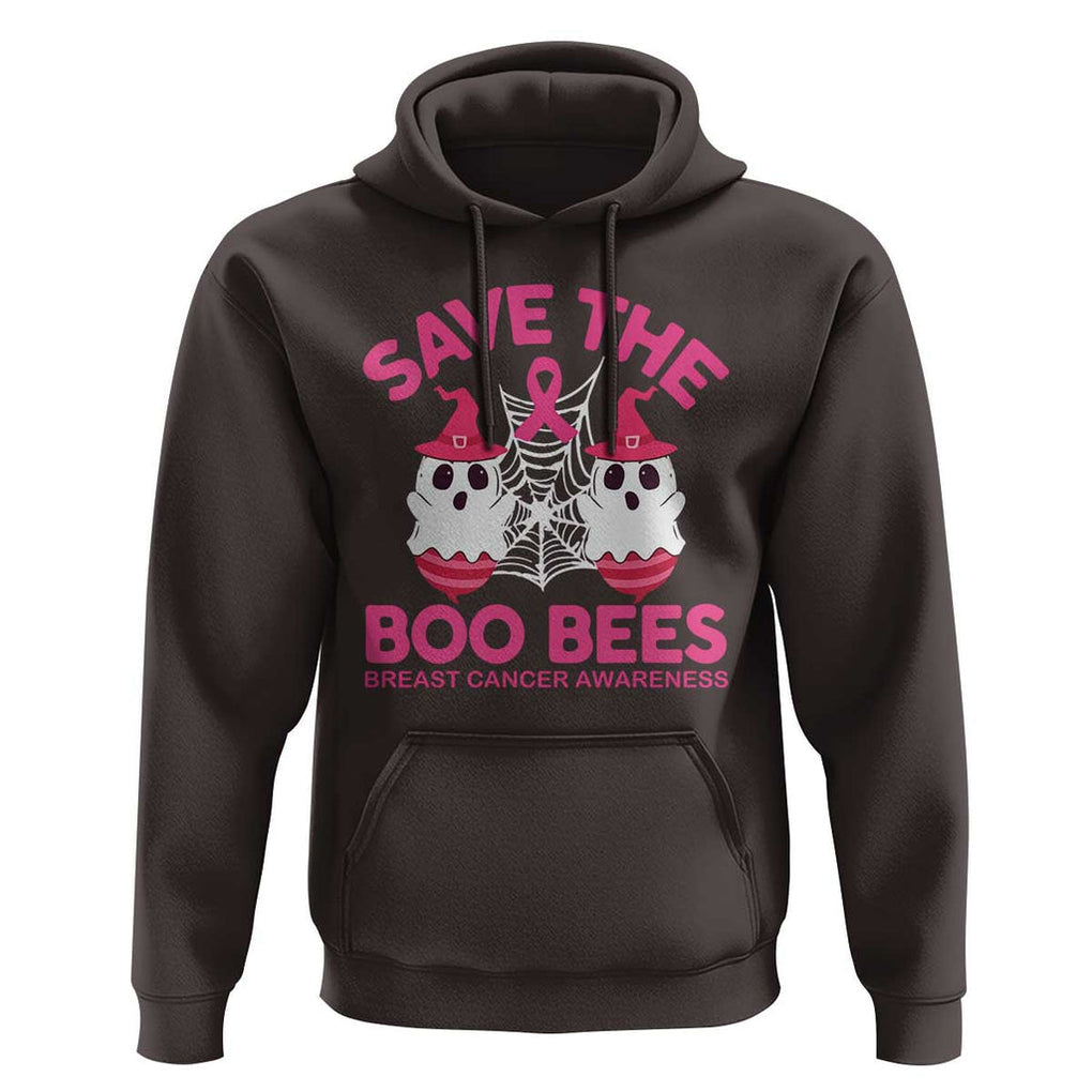 Breast Cancer Halloween Hoodie Save The Boo Bees TS09 Dark Chocolate Print Your Wear