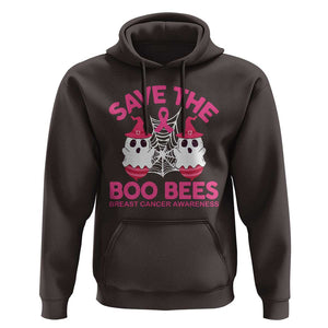 Breast Cancer Halloween Hoodie Save The Boo Bees TS09 Dark Chocolate Print Your Wear