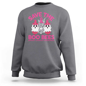 Breast Cancer Halloween Sweatshirt Save The Boo Bees TS09 Charcoal Print Your Wear