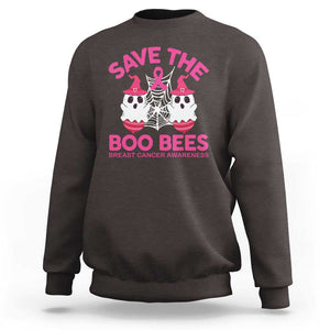 Breast Cancer Halloween Sweatshirt Save The Boo Bees TS09 Dark Chocolate Print Your Wear