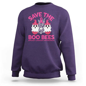 Breast Cancer Halloween Sweatshirt Save The Boo Bees TS09 Purple Print Your Wear