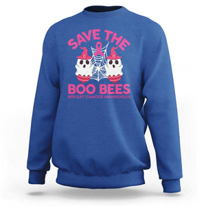 Breast Cancer Halloween Sweatshirt Save The Boo Bees TS09 Royal Blue Print Your Wear