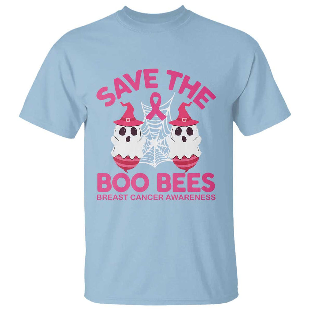 Breast Cancer Halloween T Shirt Save The Boo Bees TS09 Light Blue Print Your Wear