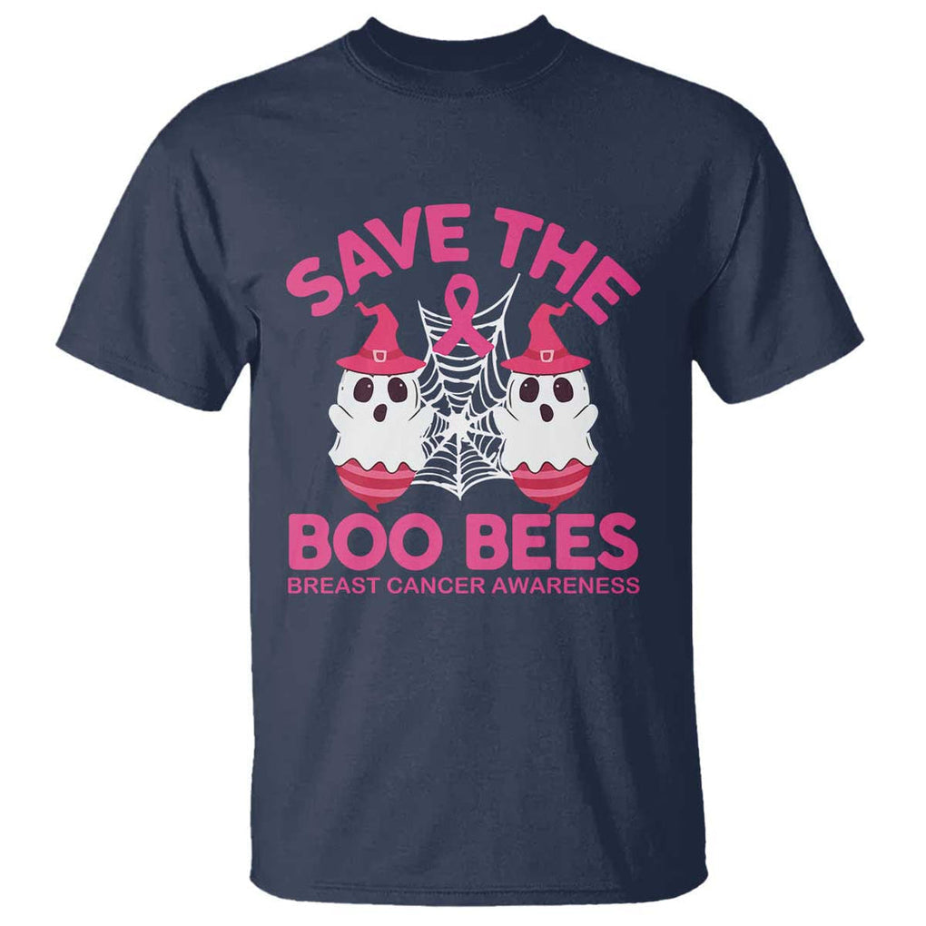 Breast Cancer Halloween T Shirt Save The Boo Bees TS09 Navy Print Your Wear