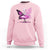 Pink Breast Cancer Sweatshirt Cute Ballerina Skeleton Ribbon Buterfly TS09 Light Pink Print Your Wear