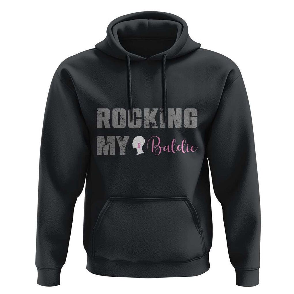 Breast Cancer Chemotherapy Hoodie Rocking My Baldie Slay Bald Lady TS09 Black Print Your Wear