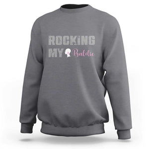 Breast Cancer Chemotherapy Sweatshirt Rocking My Baldie Slay Bald Lady TS09 Charcoal Print Your Wear