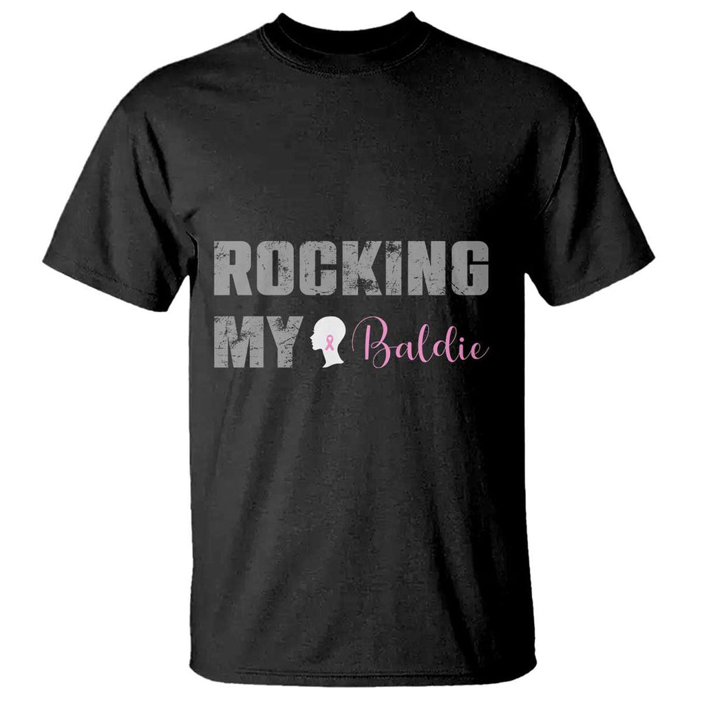 Breast Cancer Chemotherapy T Shirt Rocking My Baldie Slay Bald Lady TS09 Black Print Your Wear