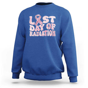 Pink Breast Cancer Chemotherapy Sweatshirt Last Day Of Radiation Pink Ribbon TS09 Royal Blue Print Your Wear