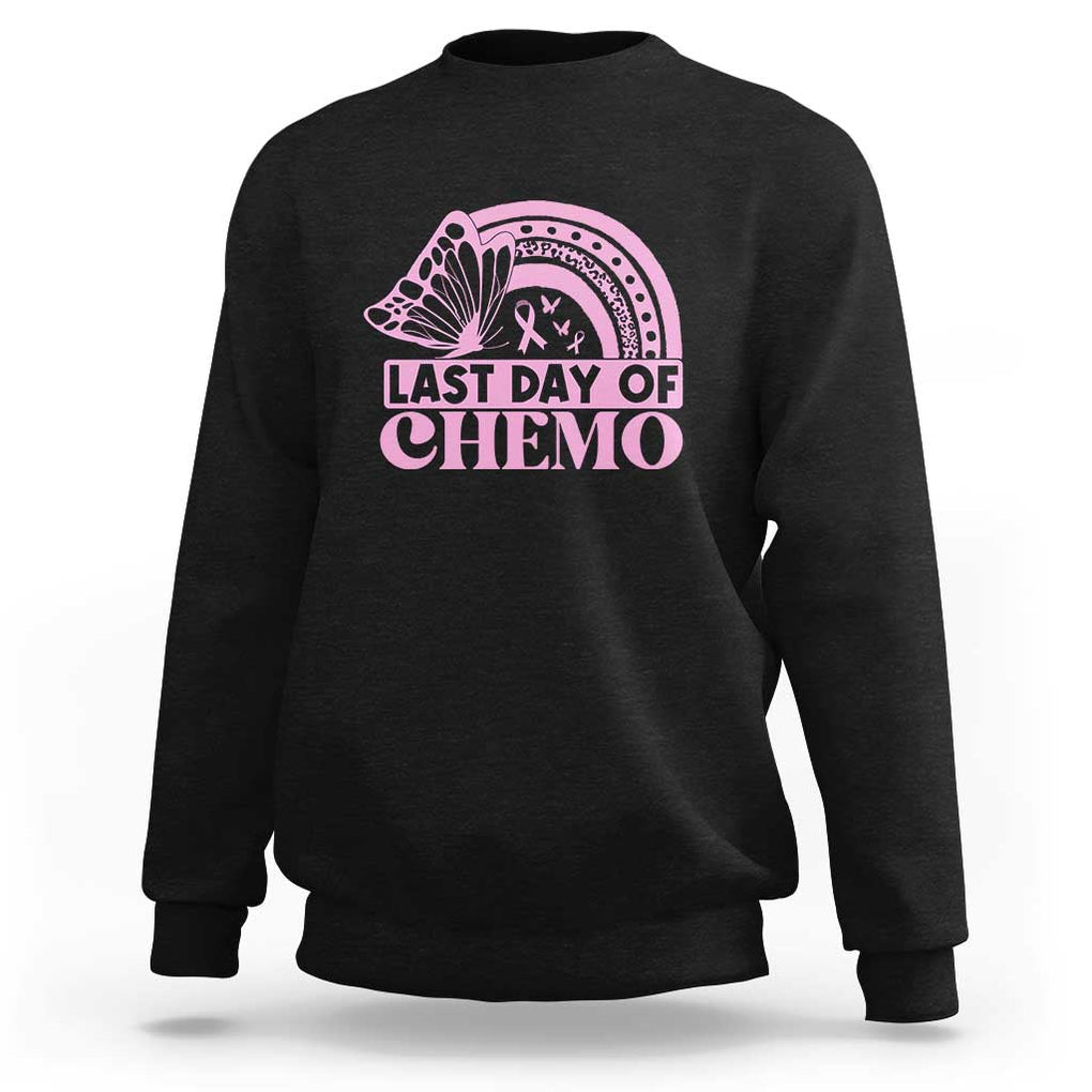 Breast Cancer Chemotherapy Sweatshirt Last Day Of Chemo Pink Ribbon TS09 Black Print Your Wear