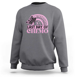 Breast Cancer Chemotherapy Sweatshirt Last Day Of Chemo Pink Ribbon TS09 Charcoal Print Your Wear