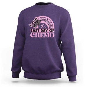 Breast Cancer Chemotherapy Sweatshirt Last Day Of Chemo Pink Ribbon TS09 Purple Print Your Wear