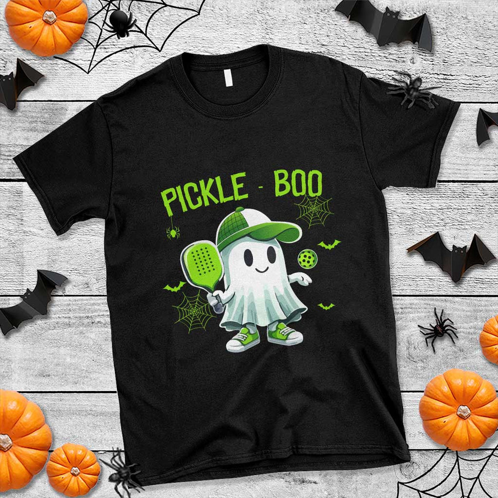 Halloween Pickleball T Shirt Pickle Boo Cute Ghost TS09 Black Print Your Wear