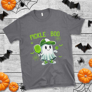 Halloween Pickleball T Shirt Pickle Boo Cute Ghost TS09 Charcoal Print Your Wear