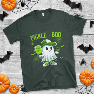 Halloween Pickleball T Shirt Pickle Boo Cute Ghost TS09 Dark Forest Green Print Your Wear