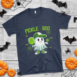 Halloween Pickleball T Shirt Pickle Boo Cute Ghost TS09 Navy Print Your Wear