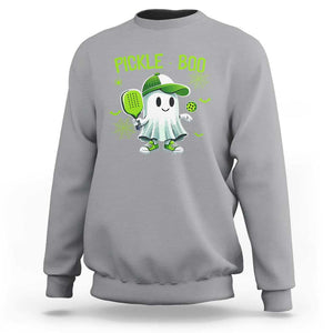 Halloween Pickleball Sweatshirt Pickle Boo Cute Ghost TS09 Sport Gray Print Your Wear