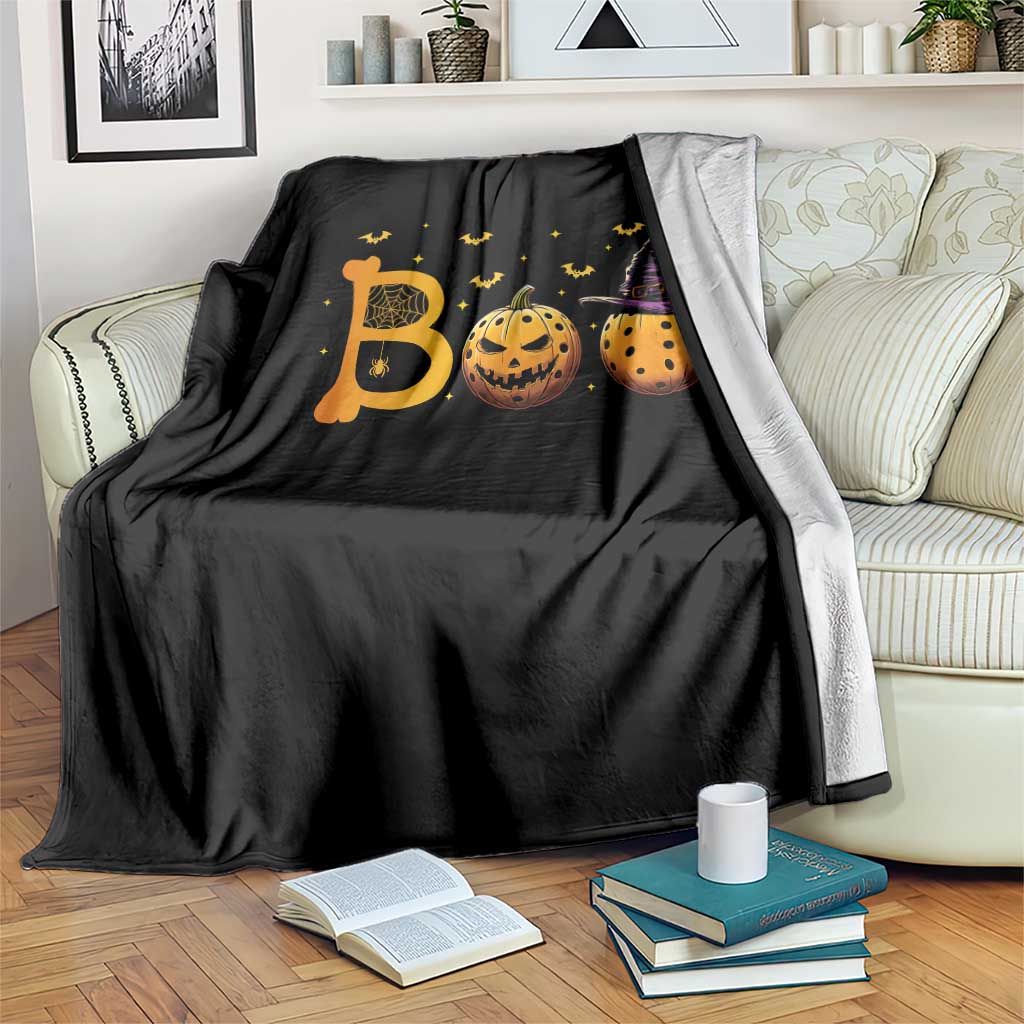 Halloween Pickleball Throw Blanket Boo Pickle Ball Witch Pumpkin TS09 Print Your Wear