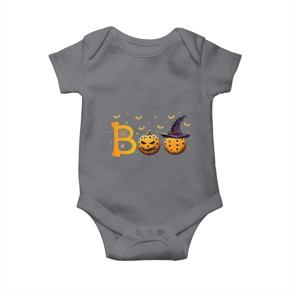 Halloween Pickleball Baby Onesie Boo Pickle Ball Witch Pumpkin TS09 Charcoal Print Your Wear