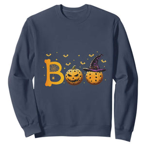 Halloween Pickleball Sweatshirt Boo Pickle Ball Witch Pumpkin TS09 Navy Print Your Wear