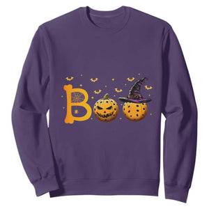 Halloween Pickleball Sweatshirt Boo Pickle Ball Witch Pumpkin TS09 Purple Print Your Wear