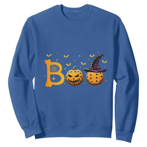 Halloween Pickleball Sweatshirt Boo Pickle Ball Witch Pumpkin TS09 Royal Blue Print Your Wear