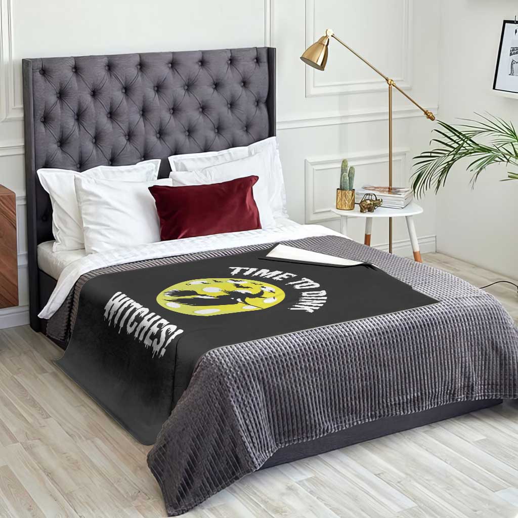 Halloween Pickleball Throw Blanket Time To Dink Witches TS09 Print Your Wear